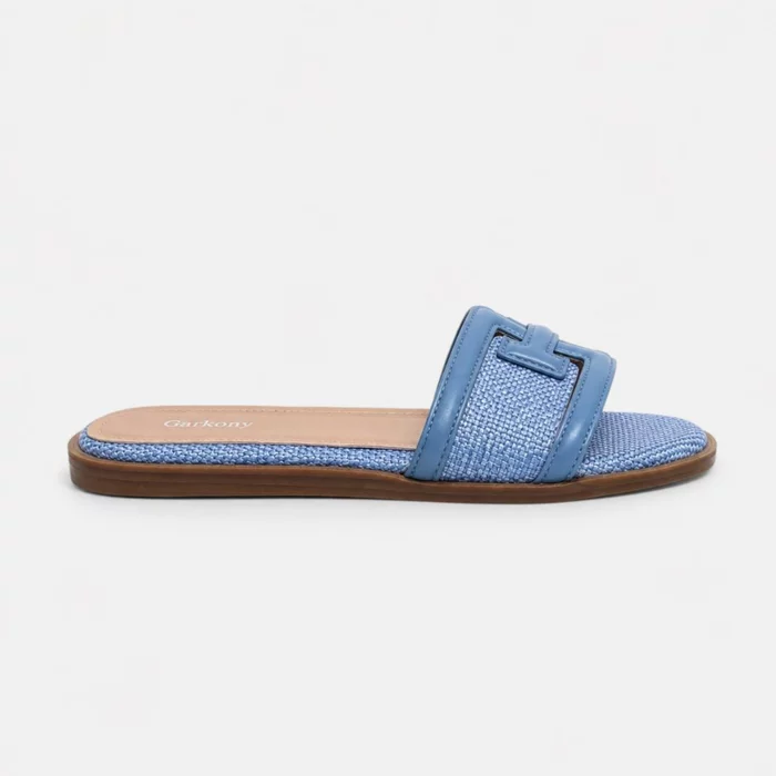 Papuci dama din Textil Blue cu talpa joasa confortabila Dalia picture - 3