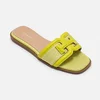 Papuci dama din Textil Galben lamaie cu talpa joasa confortabila Dalia picture - 2