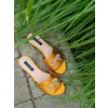 Papuci Piele Naturala portocalie Adela