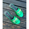 Papuci Piele Naturala verde Adela