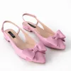 Balerini din Piele Naturala Roz intens Top cu funda picture - 1