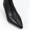 Botine damă elegante Kaira – Piele Eco elastică neagră picture - 3
