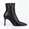 Botine damă elegante Kaira – Piele Eco elastică neagră picture - 4