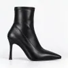 Botine damă elegante Kaira – Piele Eco elastică neagră picture - 1