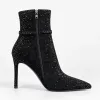 Botine dama elegante Negre cu strasuri Kaia picture - 4