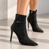 Botine dama elegante Negre cu strasuri Kaia picture - 2