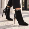 Botine dama elegante toc stiletto Piele Naturala Negre Noelle picture - 2