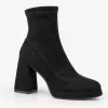 Botine dama Negre cu talpa platforma Asti -Textil strech picture - 4