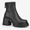 Botine dama Piele Naturala Negre box talpa platforma Pavia picture - 3
