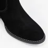 Ciocate dama Piele Naturala Negre velur cu esarfa detasabila Deda picture - 4