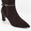 Cizme dama elegante Piele Naturala Maro cu toc mic Amore picture - 2