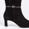 Cizme dama elegante Piele Naturala Negre cu toc mic Amore picture - 3