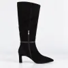 Cizme dama elegante Piele Naturala Negre cu toc mic Amore picture - 4