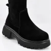 Cizme damă Piele Naturala Negre cu textil stretch Riva picture - 3