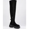 Cizme damă Piele Naturala Negre cu textil stretch Riva picture - 4