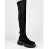 Cizme damă Piele Naturala Negre cu textil stretch Riva picture - 5