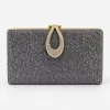 Geantă Elegantă Mila Gri cu Cristale Aurii – Clutch de Lux pentru Evenimente Speciale picture - 1