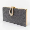 Geantă Elegantă Mila Gri cu Cristale Aurii – Clutch de Lux pentru Evenimente Speciale picture - 3
