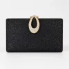 Geantă Elegantă Mila Neagra cu Cristale Aurii – Clutch de Lux pentru Evenimente Speciale picture - 1
