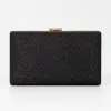 Geantă Elegantă Mila Neagra cu Cristale Aurii – Clutch de Lux pentru Evenimente Speciale picture - 4