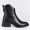 Ghete dama Piele Naturala Negre box cu talpa comoda Avery picture - 1