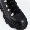 Ghete dama Piele Naturala Negre cu accesorii argintii Ivanna picture - 6