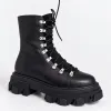 Ghete dama Piele Naturala Negre cu accesorii argintii Ivanna picture - 4