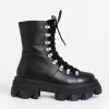 Ghete dama Piele Naturala Negre cu accesorii argintii Ivanna picture - 1