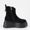 Ghete dama Piele Naturala Negre cu talp platforma Cybill picture - 5