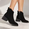 Ghete dama Piele Naturala Negre cu talpa comoda Avery picture - 2