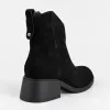 Ghete dama Piele Naturala Negre cu talpa comoda Avery picture - 4