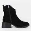 Ghete dama Piele Naturala Negre cu talpa comoda Avery picture - 5