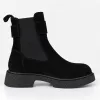 Ghete dama Piele Naturala Negre cu talpa comoda Elmas picture - 3