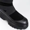 Ghete damă Piele Naturala Negre cu talpa platforma Vega picture - 5