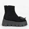Ghete dama Piele Naturala Negre Jimmy picture - 1