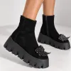 Ghete dama Piele Naturala Negre Jimmy picture - 2
