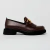 Pantofi casual dama Piele Naturala Maro ciocolata cu franjuri Glory picture - 2