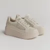 Pantofi casual Piele Naturala Bej cu textil broderie Dami picture - 2