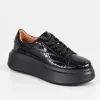 Pantofi casual Piele Naturala Croco Negri Mavis picture - 3