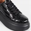 Pantofi casual Piele Naturala Croco Negri Mavis picture - 4