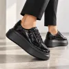 Pantofi casual Piele Naturala Croco Negri Mavis picture - 2