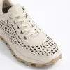 Pantofi sport din Piele Naturala perforata Bej Grid picture - 3