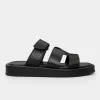 Papuci dama din Piele Naturala Neagra cu talpa joasa confortabila Lucca picture - 2