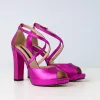 Sandale cu platou Piele Naturala fuxia Lavinia picture - 3