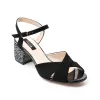 Sandale piele camoscio negru cu glitter Malvina picture - 3
