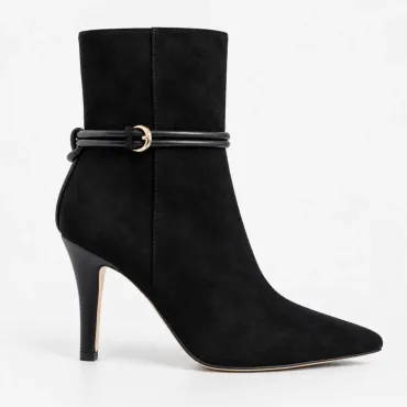 Botine damă elegante din Piele Naturală negre Nola