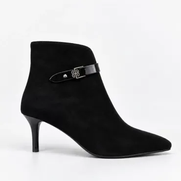 Botine damă elegante Piele Naturala Negre Vesper