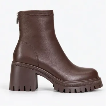 Botine dama Piele Naturala Maro talpa platforma Pavia