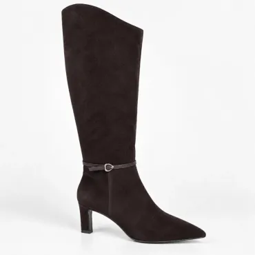 Cizme dama elegante Piele Naturala Maro cu toc mic Amore
