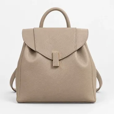 Geanta dama din Piele Naturala Bej tip rucsac Avery